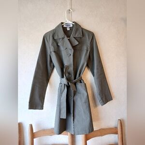 Old Navy Trench Coat Army Green Jacket Cotton Trench Coat Casual Spring Jacket